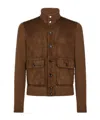 Tom Ford Blouson In Maglia E Suede In Toffee