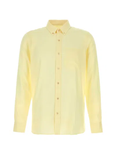 Tom Ford Light Fluid Fine Gabardine Slim Fit Shirt In Yellow