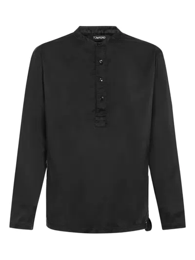 Tom Ford Button-front Pyjama Shirt In Black