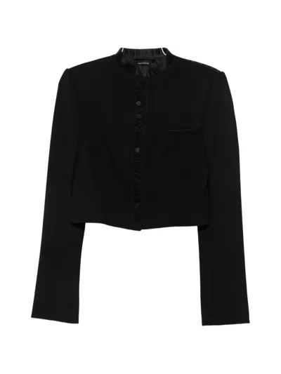 Tom Ford Button-up Cropped Jacket In Black