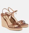 Tom Ford Cabana Lizard-embossed Wedge Espadrilles In Burnt Brown