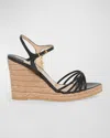 Tom Ford Cabana Lizard-embossed Wedge Espadrilles In Black