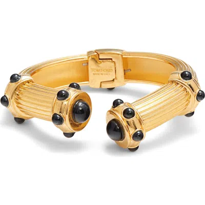Tom Ford Cabochon Cuffs In 3yn14 Vintage Gold/black