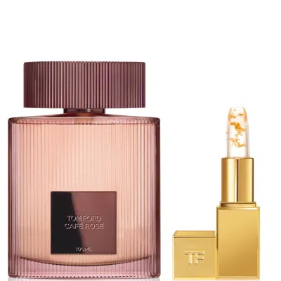 Tom Ford Café Rose Eau De Parfum 100ml And Lip Bundle In White