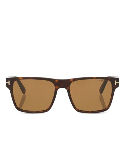 Tom Ford Tortoiseshell Calder Square Sunglasses In Multi