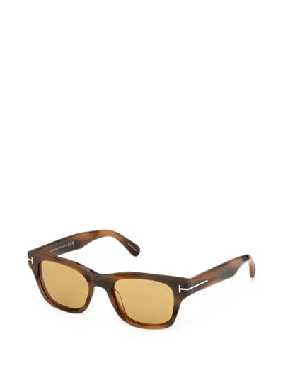 Tom Ford Caleb-02 Square-frame Sunglasses In Brown