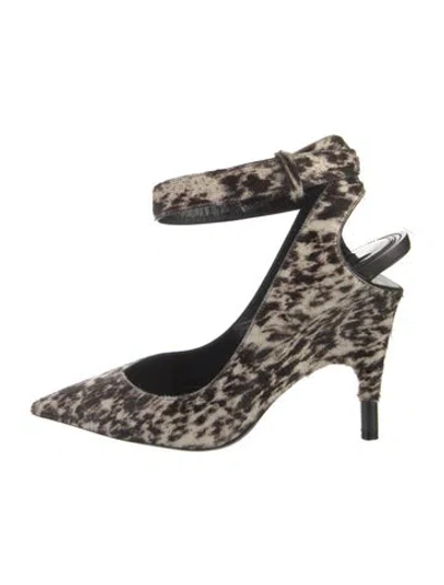 Pre-owned Tom Ford Calf Hair Animal Print Pumps In Neutral