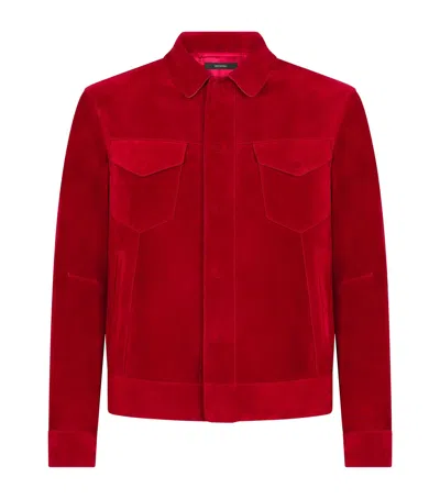 Tom Ford Calf Leather Blouson Jacket In Red