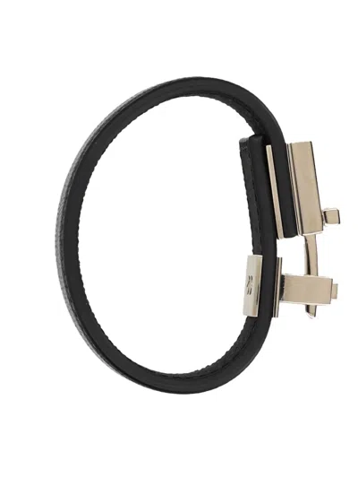 Tom Ford Calf Leather Bracelet In Black