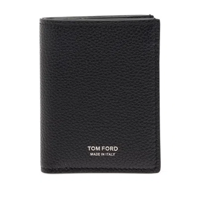 Tom Ford Calf Leather Cardholder In Black