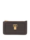Tom Ford Calf Leather Cardholder In Brown