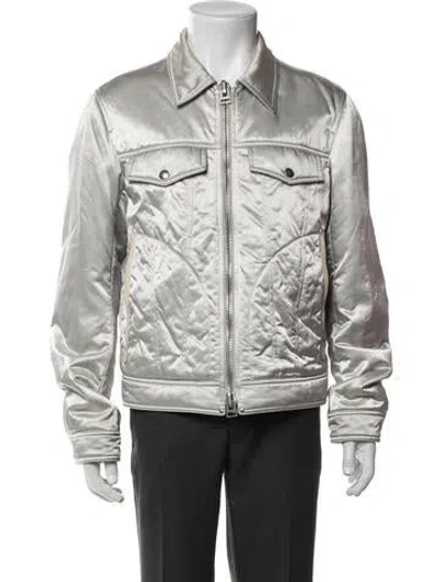 Pre-owned Tom Ford Calf Leather Coat In Silver