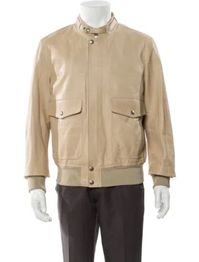 Pre-owned Tom Ford Calf Leather Jacket In Neutral