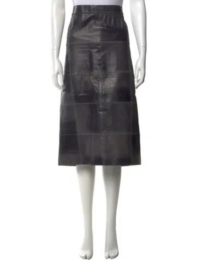 Pre-owned Tom Ford Calf Leather Knee-length Skirt In Black