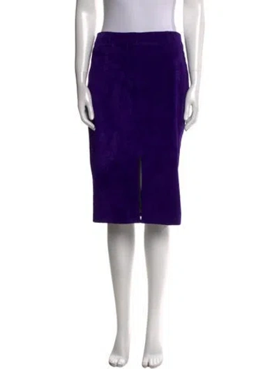 Pre-owned Tom Ford Calf Leather Knee-length Skirt W/ Tags In Purple