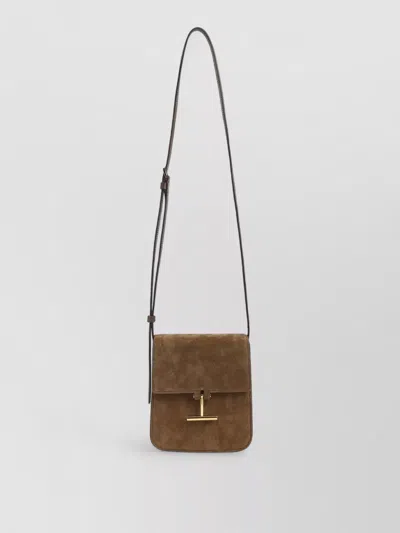 TOM FORD CALF LEATHER MINI SHOULDER BAG SUEDE