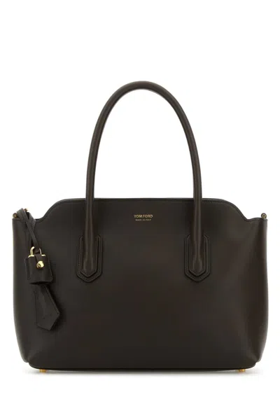 Tom Ford Calf Leather Shoulder Bag In Black