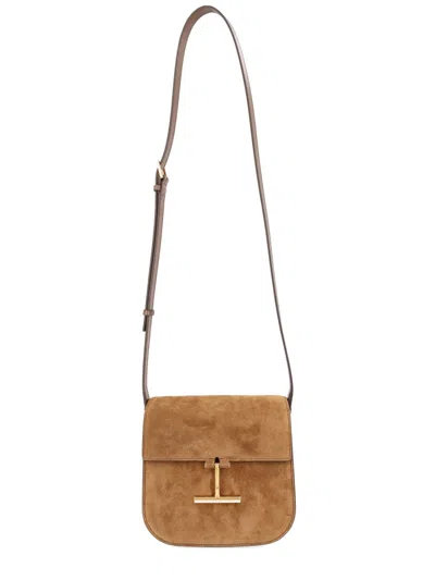 Tom Ford Calf Leather Shoulder Bag In White