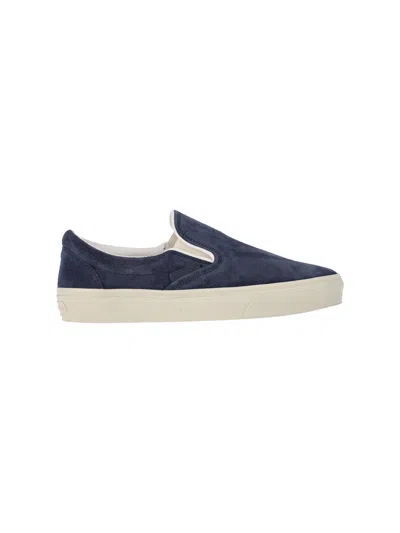 Tom Ford Calf Leather Sneakers For Men In Blue
