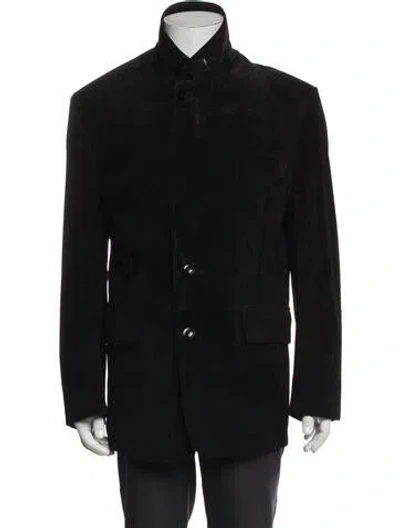 Pre-owned Tom Ford Calf Leather Utility Jacket In Black