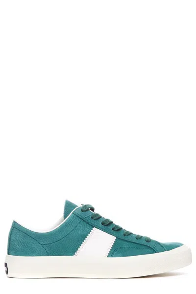 Tom Ford Cambridge Low Top Sneaker In Green
