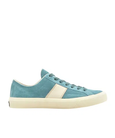 Tom Ford Round Head Flat Low-cut Skate Shoes In Blue