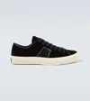 Tom Ford Logo-print Low-top Sneakers In Black + Cream