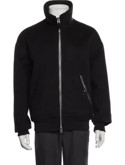 Pre-owned Tom Ford Camel Hair Bomber Jacket In Black