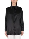 Tom Ford Stretch Silk Satin Relaxed Fit Shirt Clothing In Black