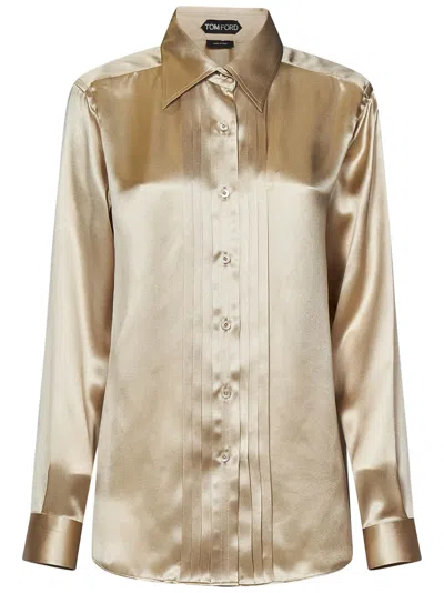 Tom Ford Womens Silk Shirt In Gold
