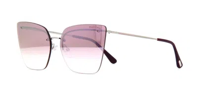 Pre-owned Tom Ford Camilla-02 Ft 0682 Silver/pink Shaded Mirror (16z) Sunglasses