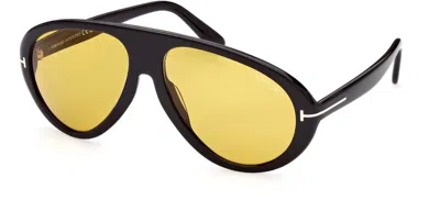 Pre-owned Tom Ford Camillo-02 Ft 0988 Black/yellow (01e) Sunglasses
