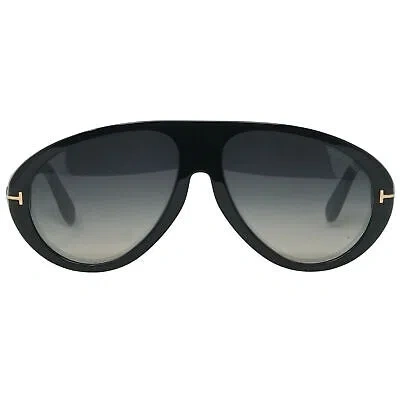 Pre-owned Tom Ford Camillo-02 Ft0988 01b Black Sunglasses In Smoke Gradient