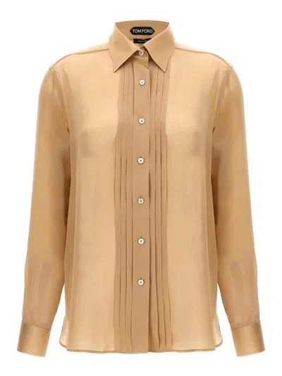 TOM FORD PLEATED PLASTRON SHIRT