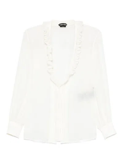 Tom Ford Ruffle-detailed Blouse In White
