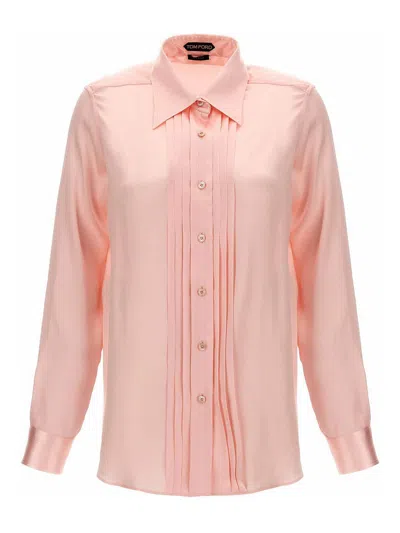 Tom Ford Charmeuse Shirt In Nude & Neutrals
