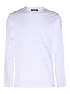 Tom Ford White Long-sleeved Basic T-shirt With Cuffs In Lyocell Blend Man In White