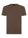 Tom Ford Regular Fit T-shirt In Lyocell And Cotton In Nude & Neutrals