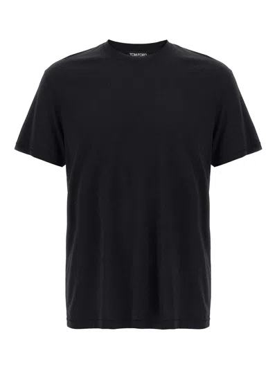 Tom Ford Logo Embroidery T-shirt In Black
