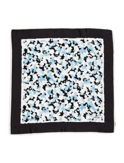 Pre-owned Tom Ford Camouflage Print Scarf In Blue/grey