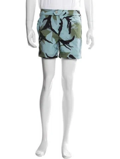 Pre-owned Tom Ford Camouflage Print Swim Trunks In Blue