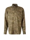 TOM FORD TOM FORD CAMOUFLAGE PRINTED CURVED HEM TWILL SHIRT