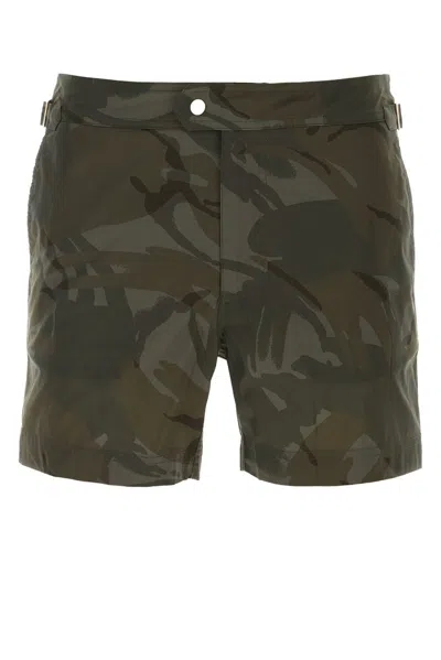 Tom Ford Camouflage Swim Trunks In Multi