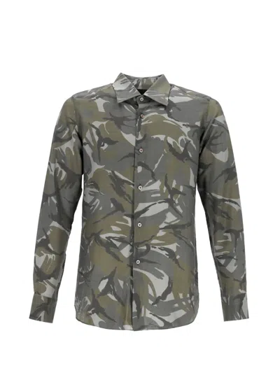 Pre-owned Tom Ford Camouflage-print Shirt In Green