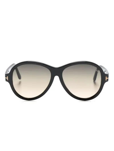 Tom Ford Camryn Round-frame Sunglasses In Black