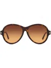 Tom Ford Camryn Round-frame Sunglasses In Brown