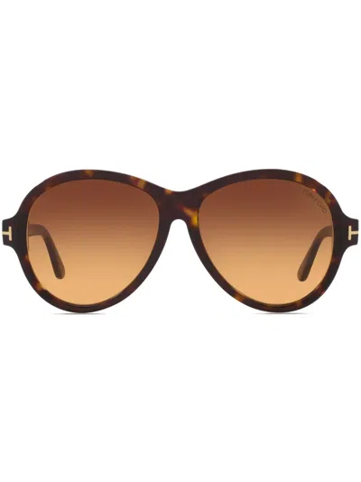 Tom Ford Camryn Round-frame Sunglasses In Brown