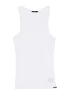 Tom Ford Ribbed Logo Jersey Tank In White