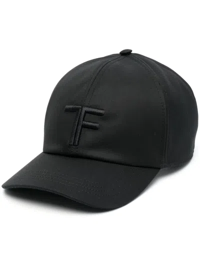Tom Ford Canvas And Leather Baseball Cap In Black
