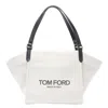 TOM FORD TOM FORD CANVAS AND LEATHER MEDIUM TOTE BAG